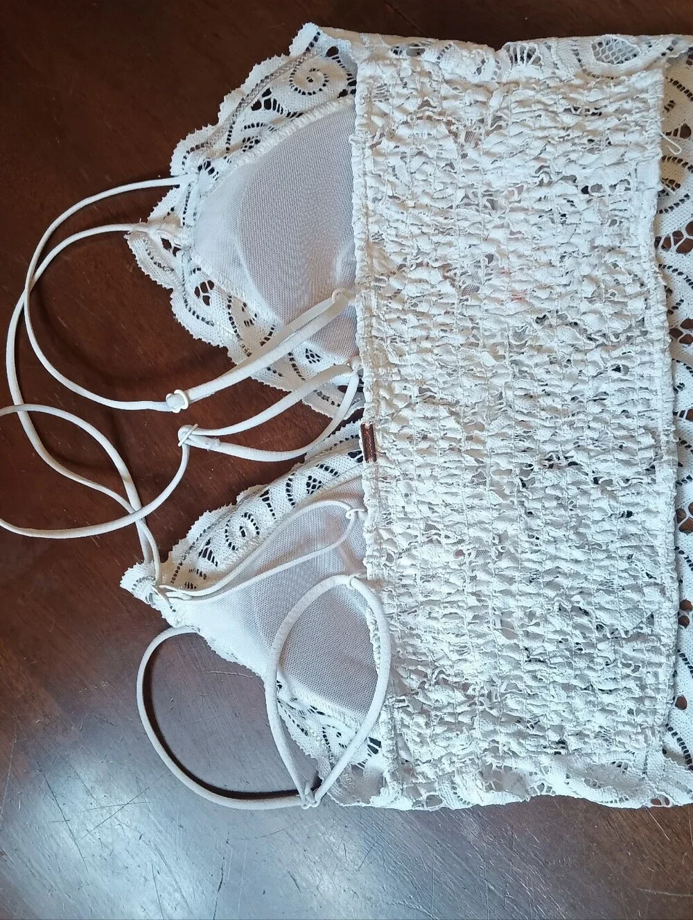 White Lace Bralette size Small by PINK